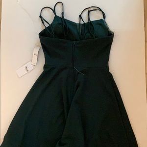 NWT Double Strap Sheer Detail Fit Flare & Dress Hunter Green